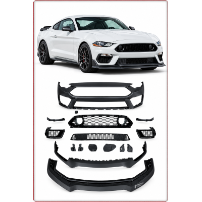 KIT PARAURTI ANTERIORE COMPLETO PER FORD MUSTANG 2018 - 2023 1:1 STILE MACH1 / T...