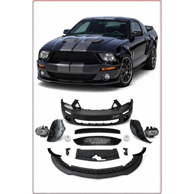 PARAURTI ANTERIORE + ILLUMINAZIONE PER FORD MUSTANG 2005 - 2009 SHELBY STILE GT5...