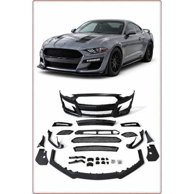 PARAURTI ANTERIORE COMPLETO PER FORD MUSTANG 2018 - 2023 STILE GT500 / LUCIDO