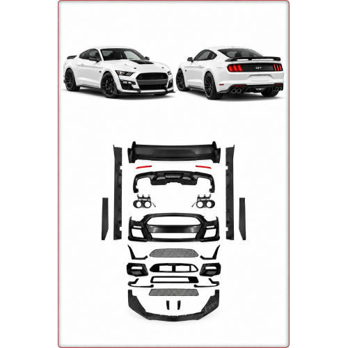 PARAURTI + MINIGONNE LATERALI + DIFFUSORE PER FORD MUSTANG 2015 - 2017 STILE GT500