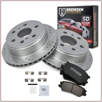 2X DISCHI FRENO FORATI E PASTIGLIE POSTERIORI PER CHEVROLET SUBURBAN CHEYENNE 07...