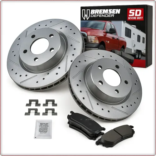 2x DRILLED ROTORS BRAKE PADS REAR FOR FORD MUSTANG 2005 - 2014