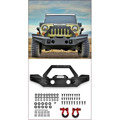 PARAURTI ANTERIORE COMPLETO OFF-ROAD KANSAS PER JEEP WRANGLER JL 2018 - 2025