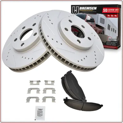 2X DISCHI FRENO FORATI E PASTIGLIE ANTERIORI PER PONTIAC FIREBIRD 1998 - 2002