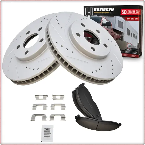 2X DISCHI FRENO FORATI E PASTIGLIE ANTERIORI PER PONTIAC FIREBIRD 1998 - 2002