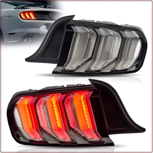 2X FANALI POSTERIORI PER FORD MUSTANG 2015 - 2023 LED TRASPARENTI / EU
