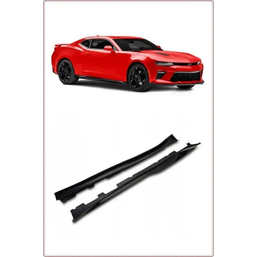 MINIGONNE LATERALI PER CHEVROLET CAMARO 2016 - 2023 STILE ZL1 NERO LUCIDO / TÜV
