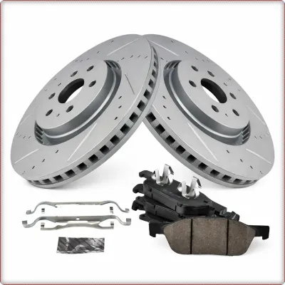 DISCHI FRENO FORATI + PASTIGLIE FRENO ANTERIORI PER LINCOLN CONTINENTAL MKX MKZ ...
