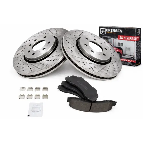 NAWIERCANE TARCZE HAMULCOWE + KLOCKI HAMULCOWE PRZEDNIE DO FORD EXPEDITION F-150 2007 - 2021