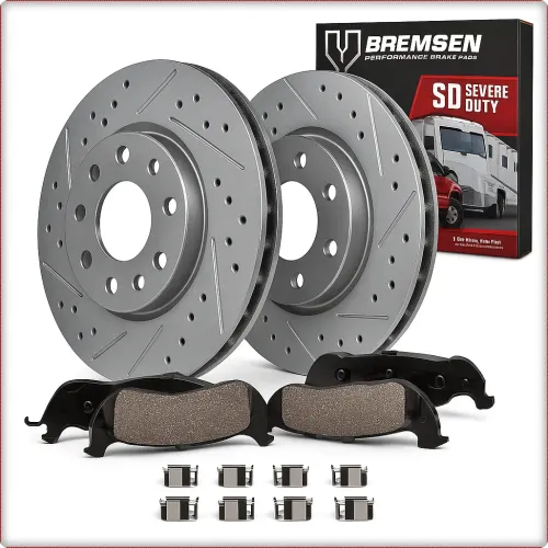 2X NAWIERCANE TARCZE I KLOCKI HAMULCOWE TYLNE DO JEEP WRANGLER (JL) 2021 - 2025