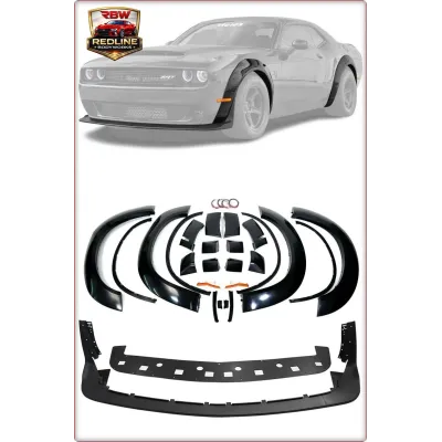 KIT ALLARGAMENTI PARAFANGHI E SPOILER INFERIORE ANTERIORE PER DODGE CHALLENGER 2...