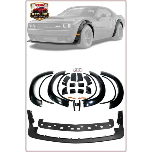 KIT ALLARGAMENTI PARAFANGHI E SPOILER INFERIORE ANTERIORE PER DODGE CHALLENGER 2015 - 2023