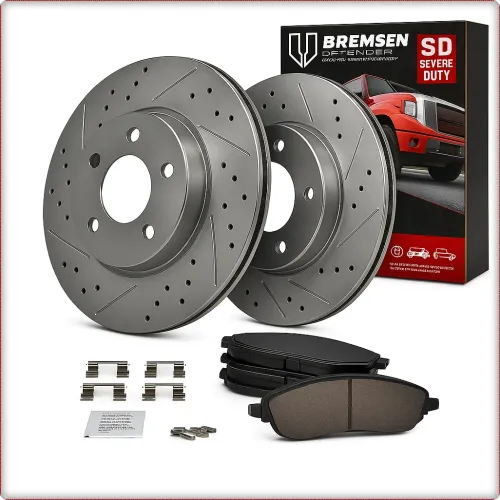 2x DRILLED BRAKE ROTORS PADS FRONT FOR DODGE CHARGER CHALLENGER 2006 -