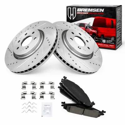 DISCHI FRENO FORATI + PASTIGLIE FRENO ANTERIORI PER LINCOLN MKS MKT 2013 - 2019