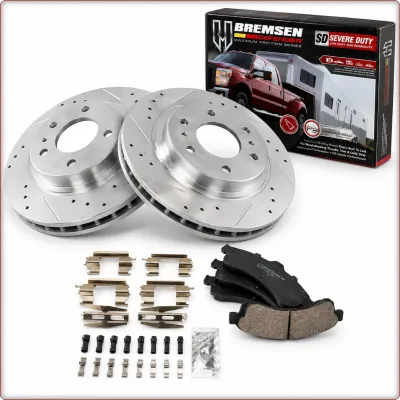 DISCHI FRENO FORATI E PASTIGLIE ANTERIORI PER CHEVROLET TRAILBLAZER GMC ENVOY 02...