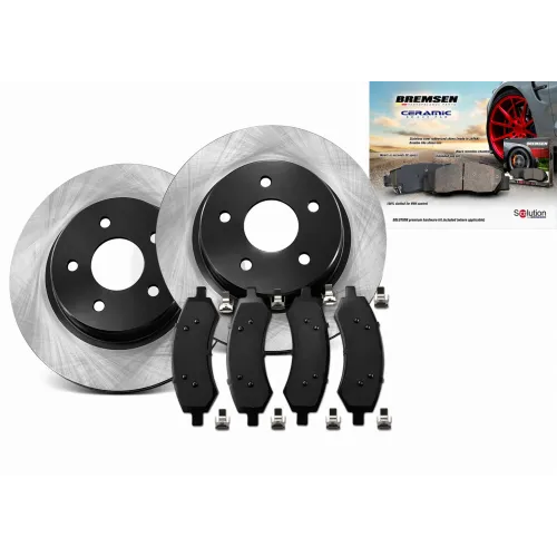 2X TARCZE HAMULCOWE + KLOCKI HAMULCOWE PRZEDNIE DO DODGE RAM 1500 2006 - 2024 CZARNY