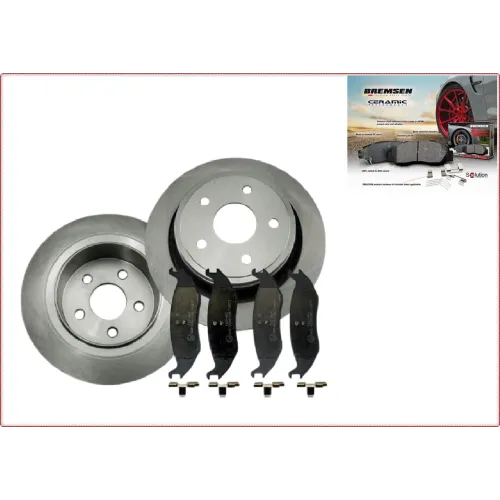 2x REAR ROTORS + BRAKE PADS FOR DODGE RAM 1500 2002 - 2021