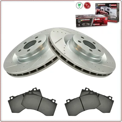 2X NAWIERCANE TARCZE I KLOCKI HAMULCOWE PRZEDNIE DO CHRYSLER 300C 2005 - 2014 SR...