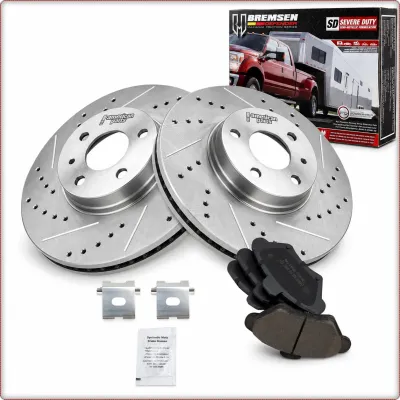 2X NAWIERCANE TARCZE HAMULCOWE + KLOCKI HAMULCOWE PRZEDNIE DO FORD MUSTANG 1994 ...