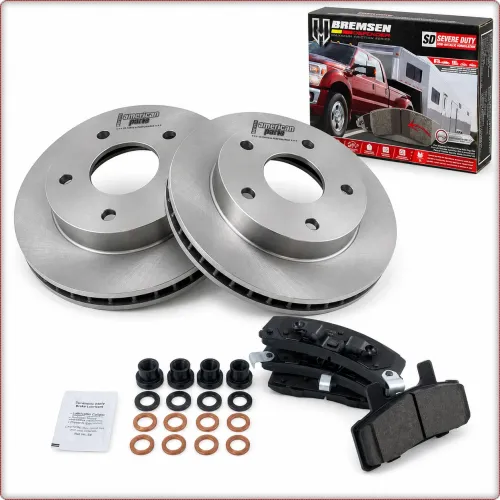 2x FRONT ROTORS + BRAKE PADS FOR DODGE RAM 1500 1994 - 1999 4WD