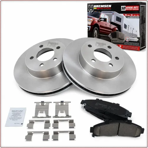 2x FRONT ROTORS + BRAKE PADS FOR FORD EXPLORER 1995 - 2001 4WD