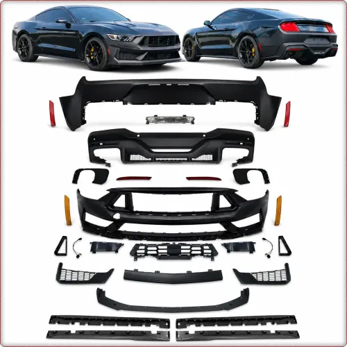 BODY KIT PARAURTI ANTERIORE E POSTERIORE PER FORD MUSTANG 2015 - 2017 STILE DARK HORSE