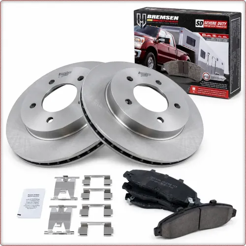2X TARCZE HAMULCOWE + KLOCKI HAMULCOWE NA PRZÓD DO FORD F-150 1997 - 2003 4WD