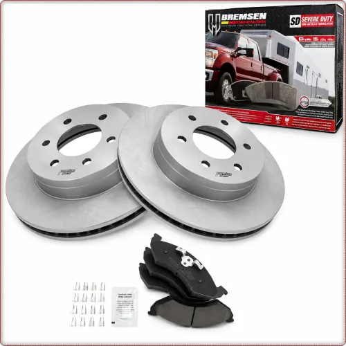 2x FRONT ROTORS + BRAKE PADS FOR DODGE DAKOTA DURANGO 1997 - 2002