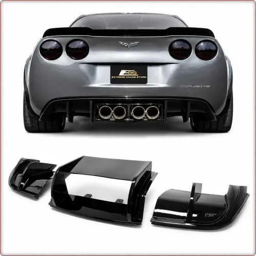DIFFUSEUR / DIFFUSEUR ARRIERE POUR CHEVROLET CORVETTE 2005 - 2013 NOIR BRILLANT