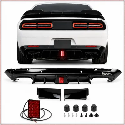 DIFFUSORE POSTERIORE CON LED PER DODGE CHALLENGER 2015 - 2023 LUCIDO