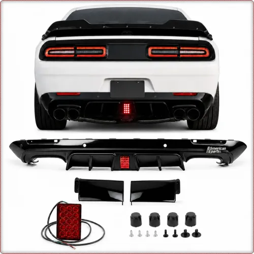 DYFUZOR TYLNY Z LED DO DODGE CHALLENGER 2015 - 2023 POŁYSK