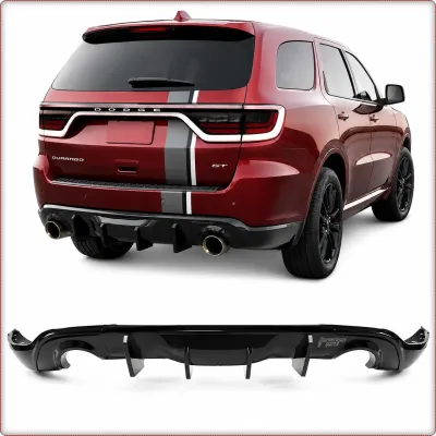 DIFFUSORE POSTERIORE PER DODGE DURANGO 2014 - 2026 V3 STILE NERO LUCIDO