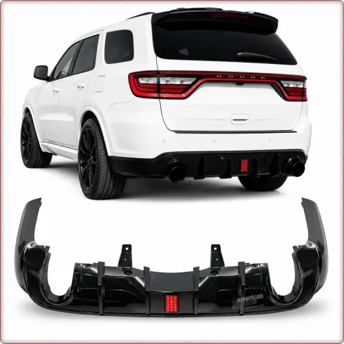 DYFUZOR TYLNY Z LED DO DODGE DURANGO 2014 - 2026 CZARNY POŁYSK