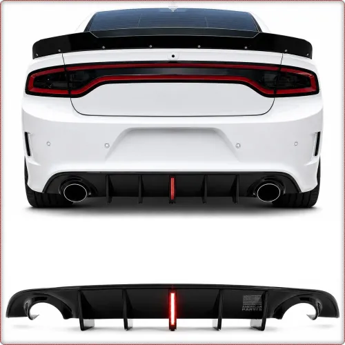 REAR DIFFUSER WITH LED FOR DODGE CHARGER 2015 - 2023 SRT GLOSSY