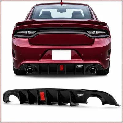 DIFFUSORE POSTERIORE CON LED PER DODGE CHARGER 2015 - 2023 SRT LUCIDO