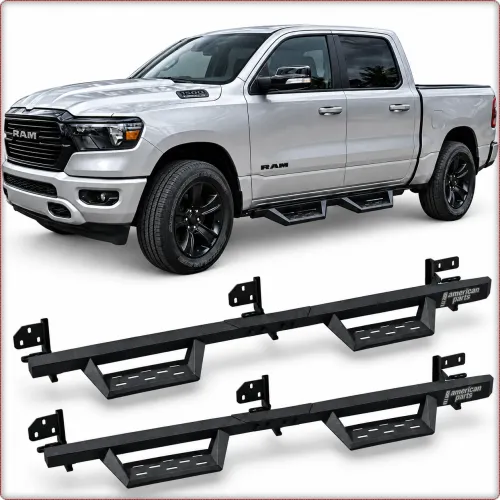 2X PEDANE LATERALI PER RAM 1500 DT 2019 - 2024 CREW CAB 5 GEN.