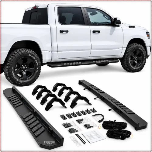 2x MARCHEPIEDS AVEC LED POUR RAM 1500 2019 - 2024 DT CREW CAB