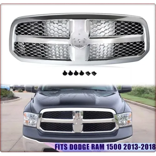 KÜHLERGRILL FRONTGRILL FÜR DODGE RAM 1500 2500 3500 2013 - 2028 CHROM LONGHORN