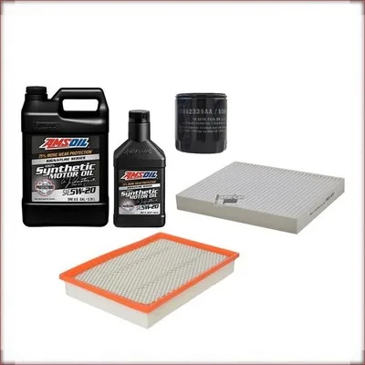 KIT CAMBIO OLIO AMSOIL 5W-20 + FILTRI OLIO, ARIA E ABITACOLO PER RAM 1500 3.7 V6...