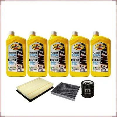 ZESTAW OLEJU PENNZOIL 5W-20 + FILTRY OLEJU, POWIETRZA I KABINOWY DO RAM 1500 3.7...