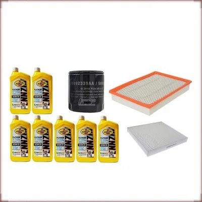 ZESTAW OLEJU PENNZOIL 5W-20 + FILTRY OLEJU, POWIETRZA I KABINOWY DO RAM 1500 5.7...