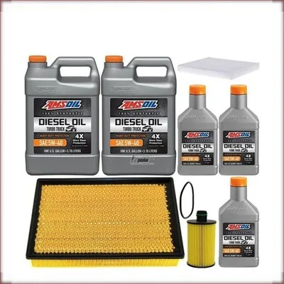 KIT CAMBIO OLIO AMSOIL 5W-40 + FILTRI OLIO, ARIA E ABITACOLO PER RAM 1500 CLASSI...