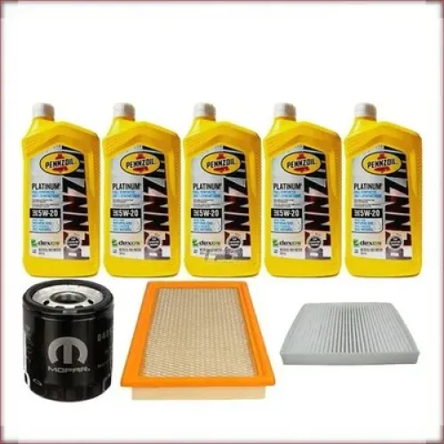 ZESTAW OLEJU PENNZOIL 5W-20 + FILTRY OLEJU, POWIETRZA I KABINOWY DO DODGE CALIBER 1.8 R4 2007-2009