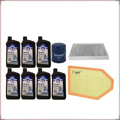 KIT OLIO MOPAR 0W-20 + FILTRI OLIO, ARIA E ABITACOLO PER DODGE CHALLENGER 5.7 V8...