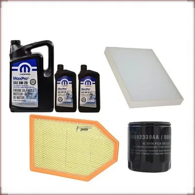 KIT OLIO MOPAR 0W-20 + FILTRI OLIO, ARIA E ABITACOLO PER DODGE CHALLENGER 5.7 V8...