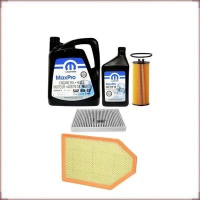 KIT OLIO MOPAR 5W-30 + FILTRI OLIO, ARIA E ABITACOLO PER DODGE CHARGER 3.6 V6 20...