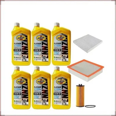 ZESTAW OLEJU PENNZOIL 5W-30 + FILTRY OLEJU, POWIETRZA I KABINOWY DO DODGE DURANG...