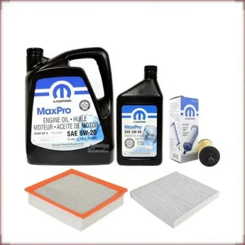ZESTAW OLEJU MOPAR 5W-20 + FILTRY OLEJU, POWIETRZA I KABINOWY DO DODGE DURANGO 3.6 V6 2014-2015