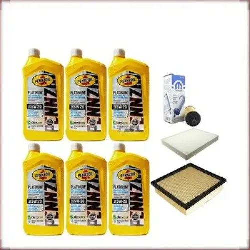 KIT OLIO PENNZOIL 5W-20 + FILTRI OLIO, ARIA E ABITACOLO PER DODGE DURANGO 3.6 V6 2014-2015