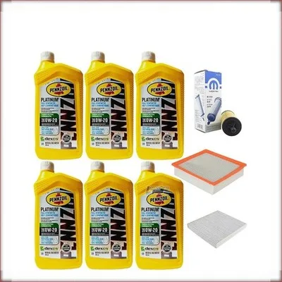 ZESTAW OLEJU PENNZOIL 0W-20 + FILTRY OLEJU, POWIETRZA I KABINOWY DO DODGE DURANG...